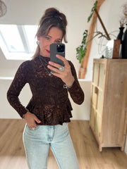 Top Peplum lace 61927 Bruin