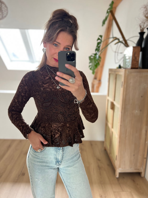Top Peplum lace 61927 Bruin
