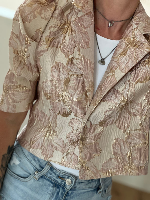 Blazer Flowerd CY4982 Roze-goud