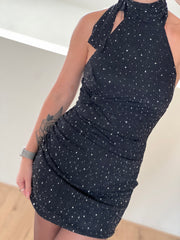 Dress 15855 sparkle zwart