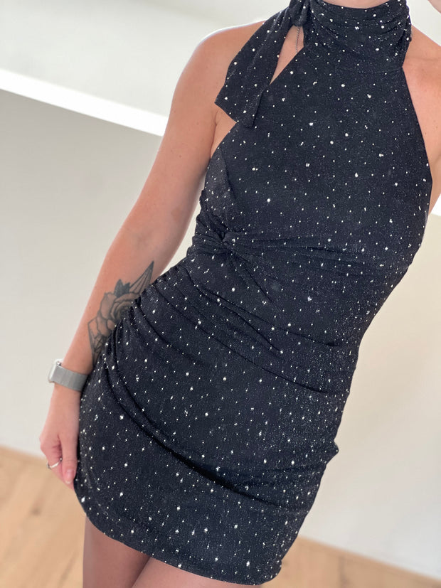 Dress 15855 sparkle zwart