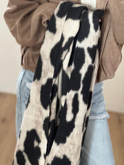 Sjaal Leopard ecru zwart