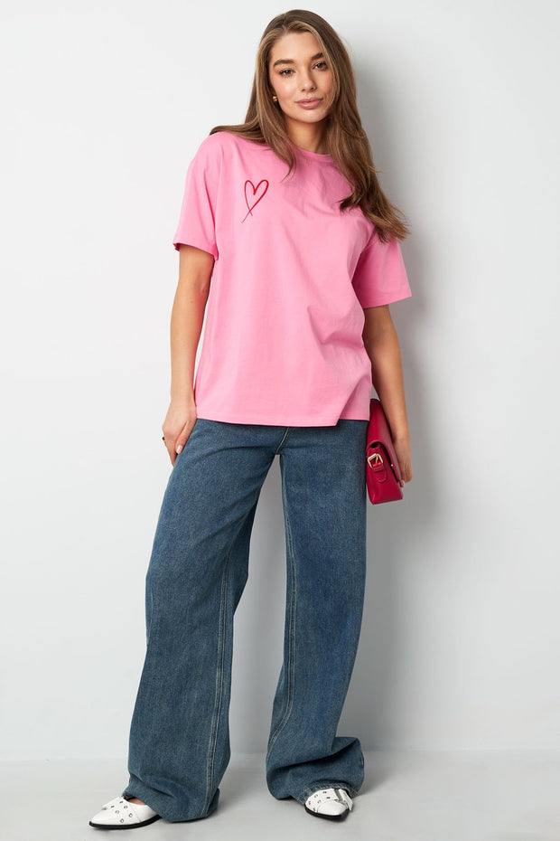 T-shirt Flirty leopard roze