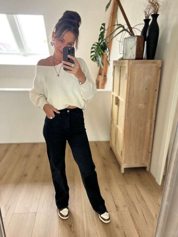 Jeans H876 Wide leg Zwart Super stretch