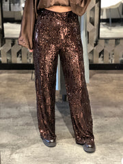 Pantalon pailletten 15365-1 Bruin