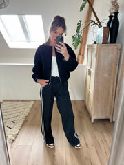 Pantalon striped M794 Zwart