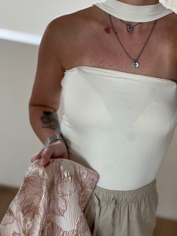 Top Strapless Choker M766 Off-white