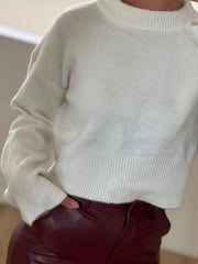 Sweater cropped Wit 22303