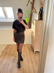 Skirt leatherlook Bruin 27211