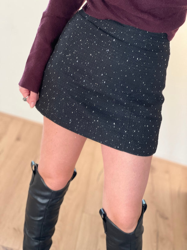 Skirt Sparkle tweed Zwart 15795-3