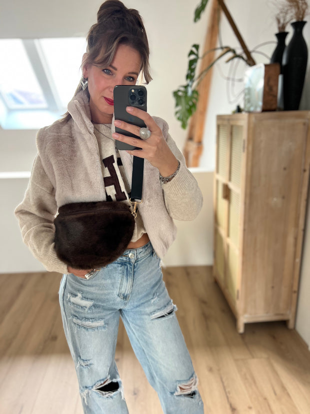 Bum bag fake fur