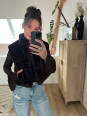 Gilet 55102 fake fur Bruin