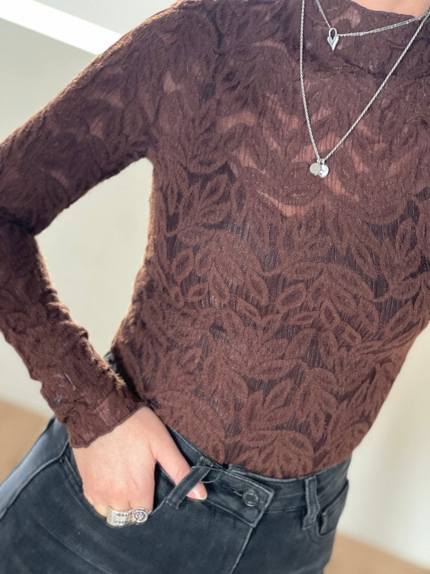 Top 23466 lace Bruin