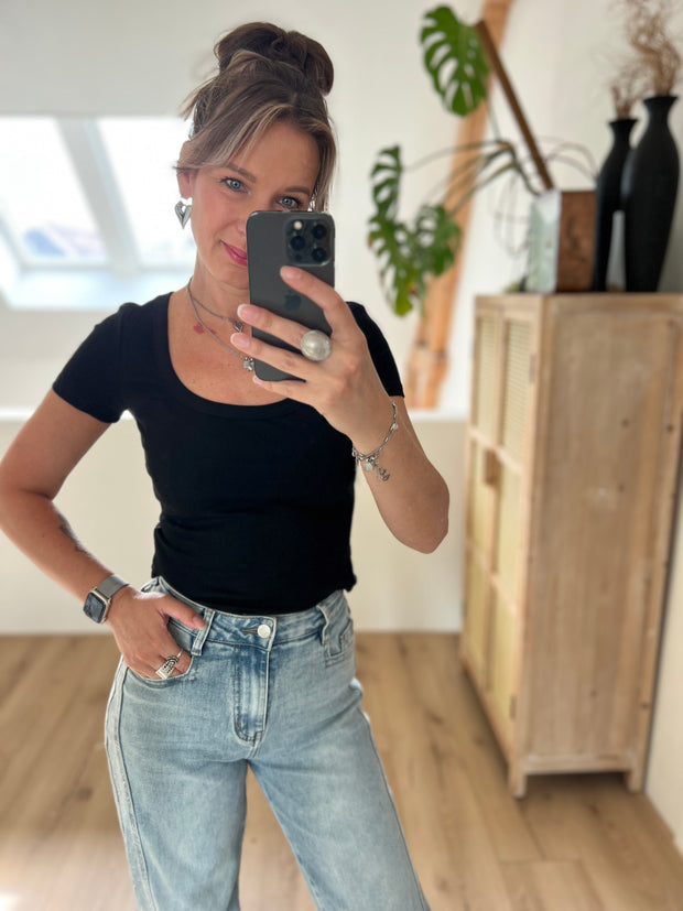 Top Perfect basic ronde hals 15663 Zwart