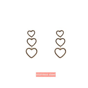 Oorbel Strass Hearts Earring - 14K + black E4880-3