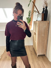 Skirt leatherlook Zwart 27211