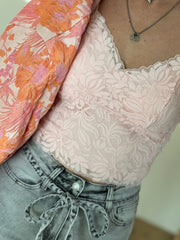 Top Bralette lace T3295 roze