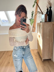 Top off-shoulder 23471 Ecru