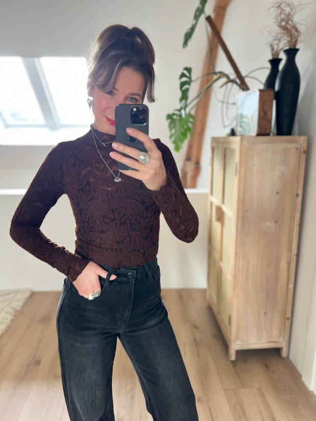 Top 23466 lace Bruin