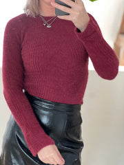 Soft knit sweater AW625 Bordeaux