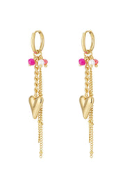 Heartdrop earrings roze 8218