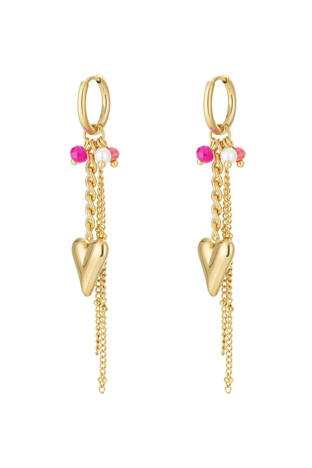 Heartdrop earrings roze 8218