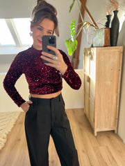 Top Pailletten Bordeaux 7051