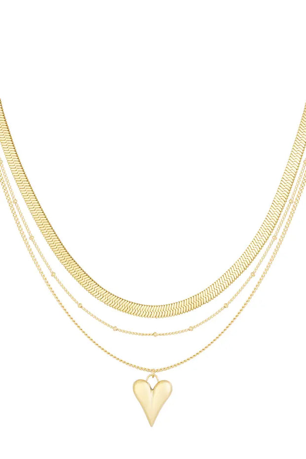 Loving layers ketting - Goud kleur Stainless Steel