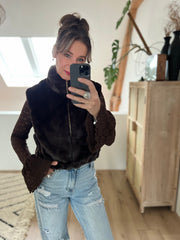 Gilet 40841 fake fur Bruin