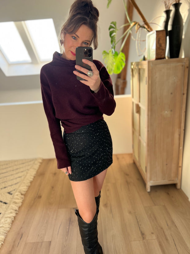 Skirt Sparkle tweed Zwart 15795-3