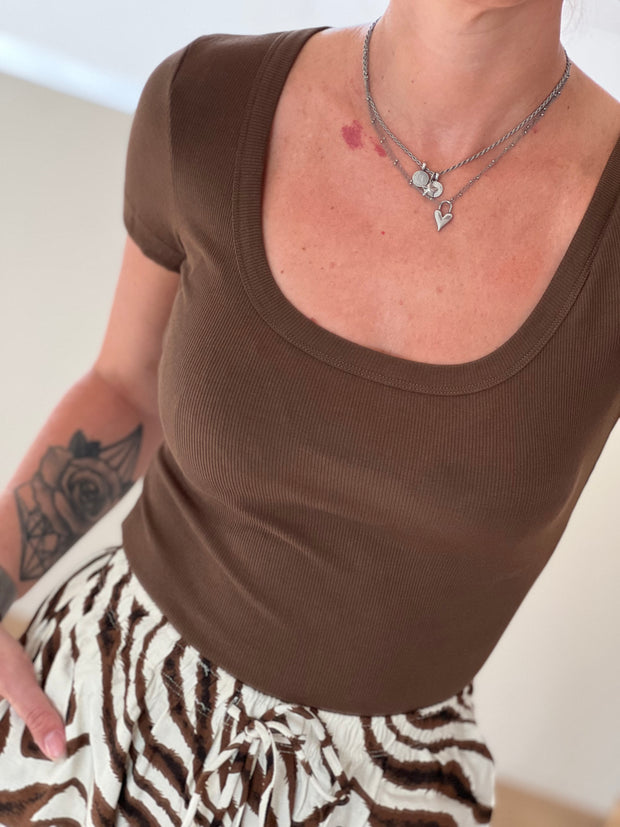 Top Perfect basic ronde hals 15663 Bruin