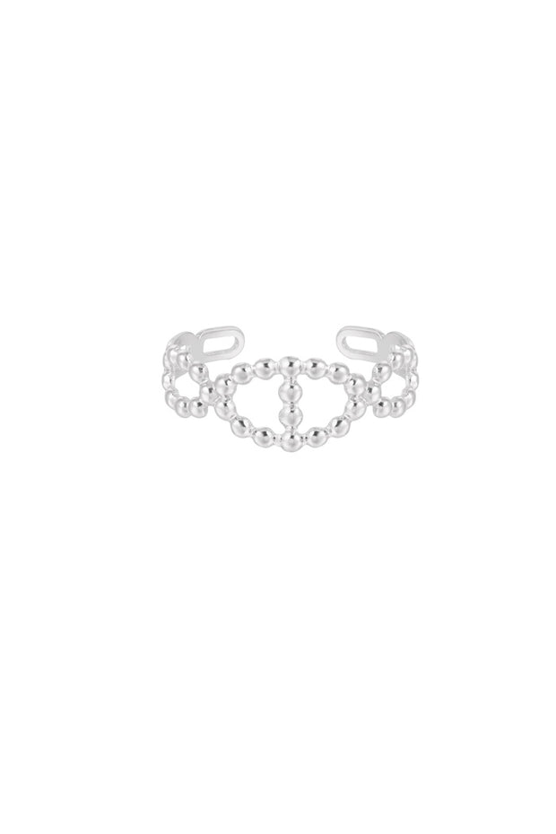 Ring bolletjes logo - zilver 1212