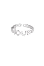 Ring schakels love - zilver