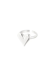 Classy hartjes ring - zilver Stainless Steel 3311