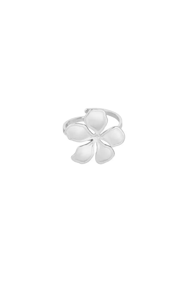 Ring glitz flower - zilver Stainless Steel 1020