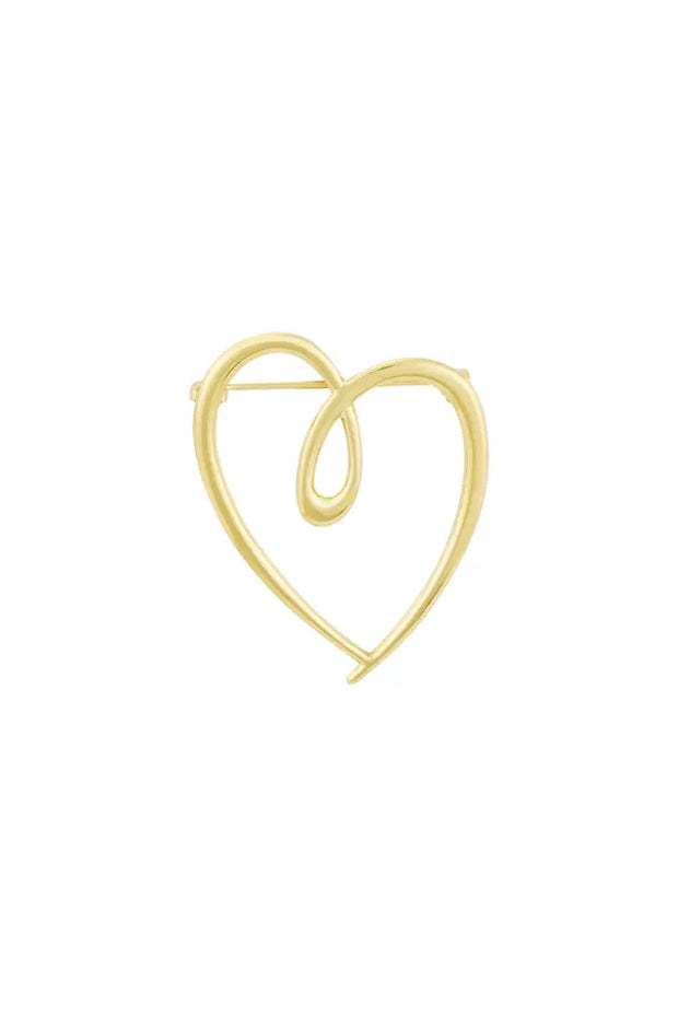 Broche crazy heart - Goud kleur Stainless Steel 9138