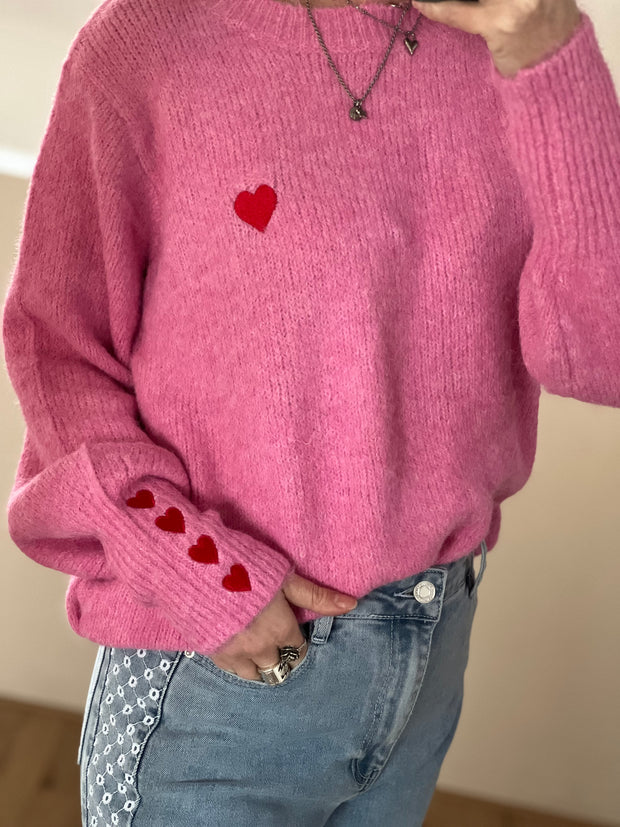 Trui Hearts pink YP1668