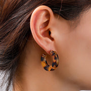 2 Lines Earring - Leopard E55016-2