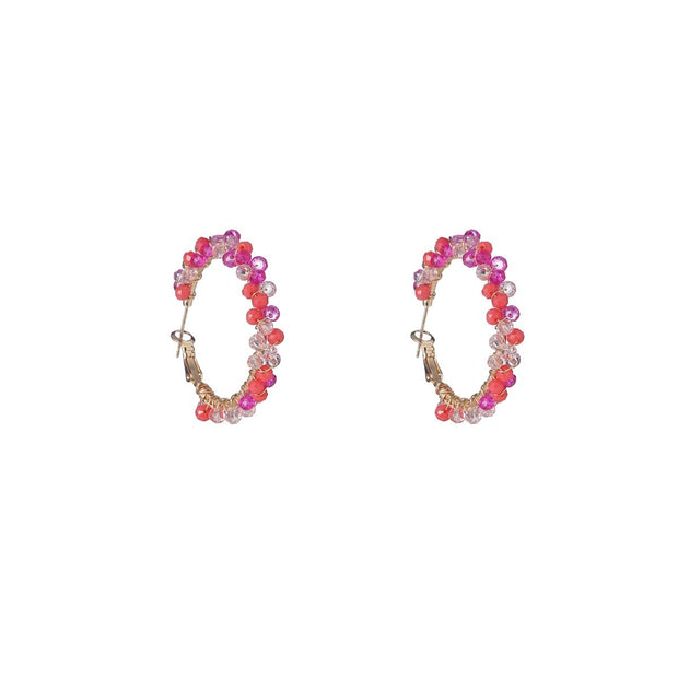 Oorbel Beads Hoop - 14K + Pink Mix E3502-14 Day& Eve