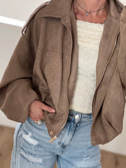 Jacket 3587 suèdelook taupe