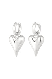 oorbellen met harthangers groot Zilver