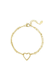 Armband heart hue - goud Stainless Steel 4161