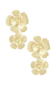 Twin Flower oorbellen - goud Metaal 3604