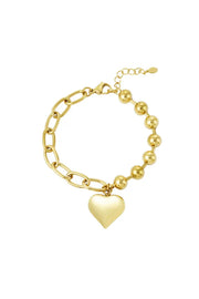 Funky Heart armband - goud Stainless Steel 2234