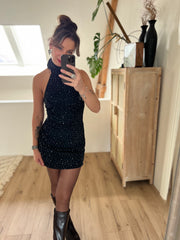 Dress 15855 sparkle zwart
