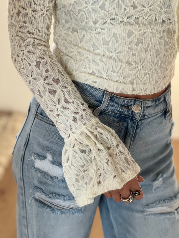 Top off-shoulder 23461 Ecru