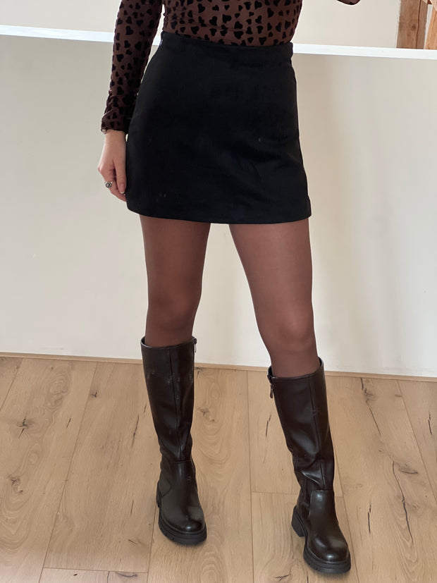 Skort suedelook A6255 Zwart