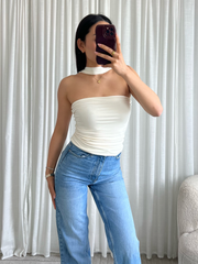 Top Strapless Choker M766 Off-white