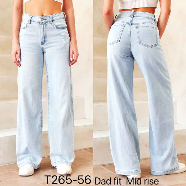 Jeans Dad-fit straight (mid rise) T265-56