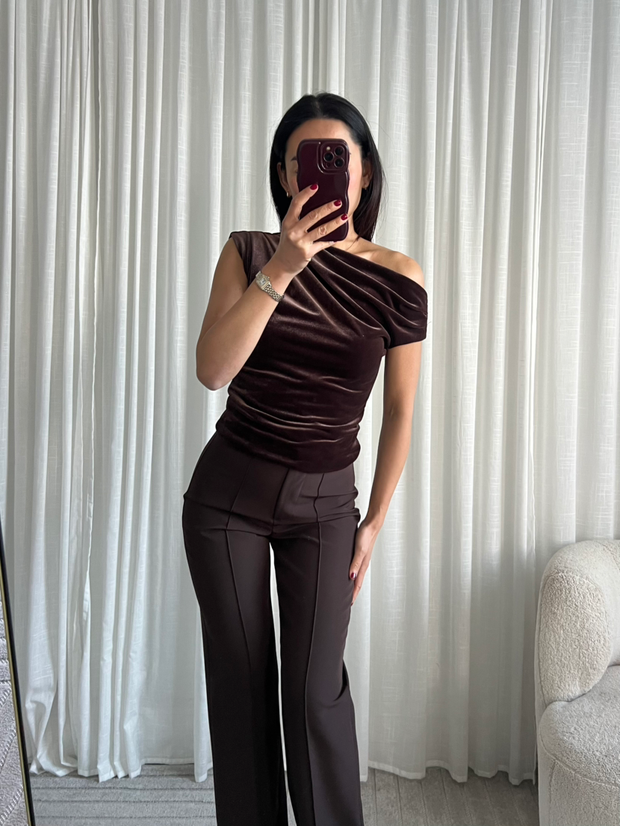 Top velvet M811 Bruin